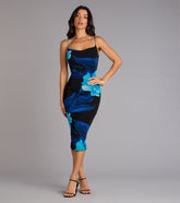 Night Garden Floral Midi Dress
