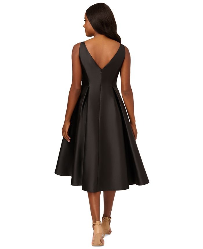 Adrianna Papell Women's Boat-Neck Fit & Flare Midi Dress