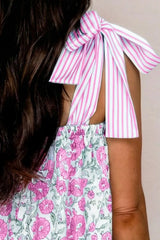 Floral Print Tie-Shoulder Mini Dress