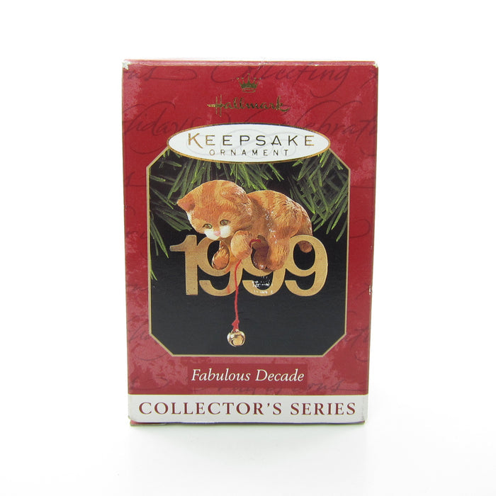 Hallmark 1999 Fabulous Decade orange tabby cat ornament