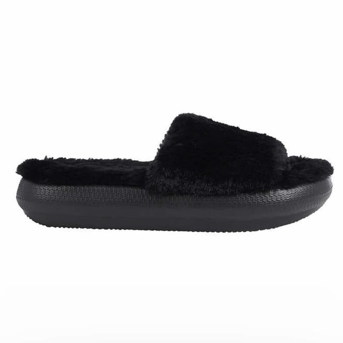 32 Degree Heat Plush Cushion Slide Black