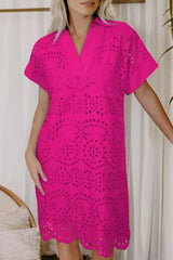 Eyelet Short Sleeve Dress