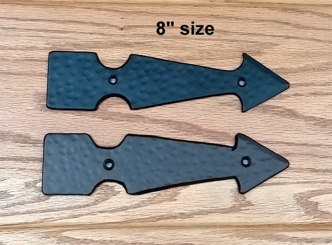 8" Faux Arrow Hinge with Hammered distressed surface - Wild West Hardware