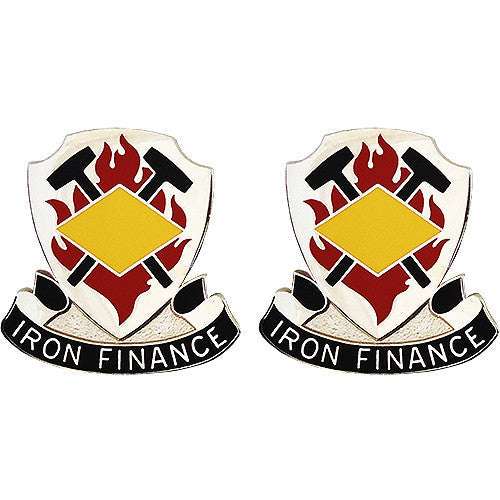 8th Finance Battalion Unit Crest (Iron Finance) Army Unit Crests
