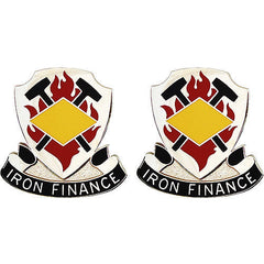 8th Finance Battalion Unit Crest (Iron Finance) Army Unit Crests