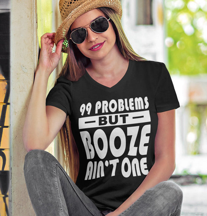 99 Problems Booze Ain't One AA V-Neck Tee