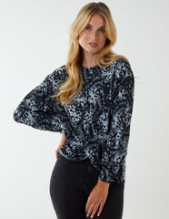 Butterfly Print Knot Top