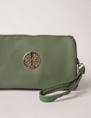 Detailed Zip Up Purse With Detachable Strap