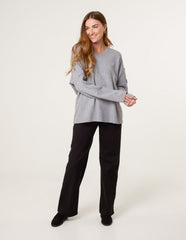 V Neck Button Jumper