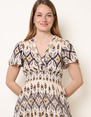 Embroidered Wrap Front Mini Dress