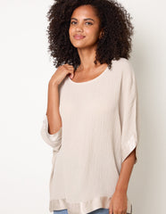 Viscose Crinkle Top With Satin Finish