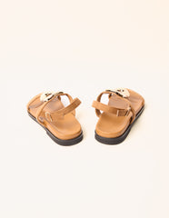 Gold Buckle Flat Sandals