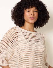 Round Neck Net Top