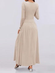 Long Sleeve Maxi Dress with Pockets
