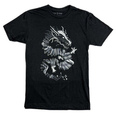 Adult Crew Neck - Volt Dragon Glow-in-the-Dark Black Tee (S - 2XL) by STORY SPARK