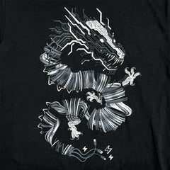 Adult Crew Neck - Volt Dragon Glow-in-the-Dark Black Tee (S - 2XL) by STORY SPARK