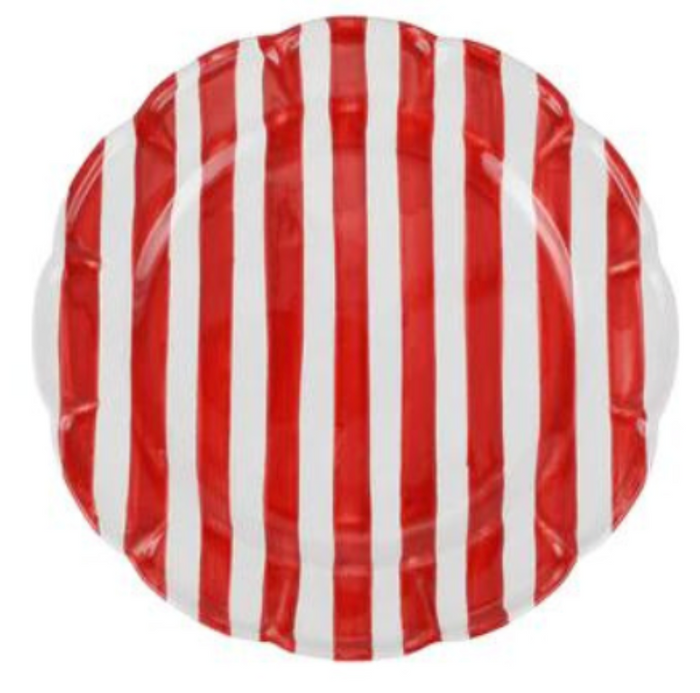 Amalfitana Red Striped Round Platter