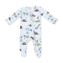 Angel Dear 2 Way Zipper Footie in Snow Cats