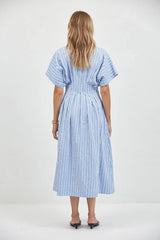 Aster Stripes Shirt Dress | Blue