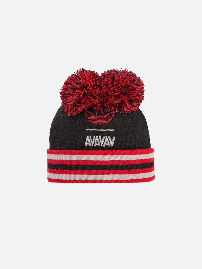 ADIDAS ORIGINALS AVAVAV x adidas Pom Pom Beanie "Black/Better Scarlet" - Uncategorized BERE