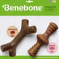 Benebone Zaggler & Bacon 2-pk (Medium) Chew for Dogs
