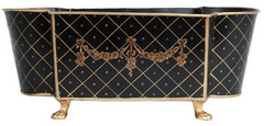 Black and Gold Long Trellis Garland Planter by The Enchanted Home