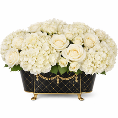 Black and Gold Long Trellis Garland Planter by The Enchanted Home