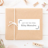 Black and White Botanical "Just For You" Gift Labels