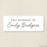 Black and White Script "This Belongs To" Labels