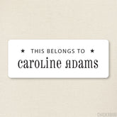 Black and White with Stars "This Belongs To" Labels