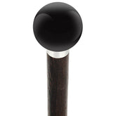 Royal Canes Black Void Round Knob Cane w/ Custom Wood Shaft & Collar