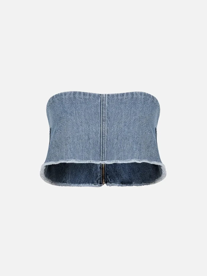 EX DE RUE Blue Denim Crop – Blue Denim, arka görünüm