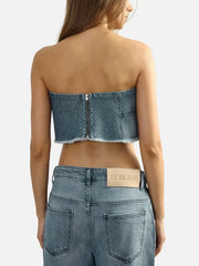 EX DE RUE Blue Denim Crop – Blue Denim, arka görünüm