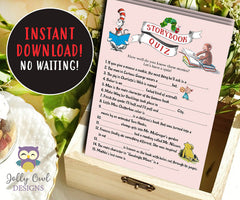 Book Themed Baby Shower Game - Storybook Quiz