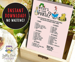 Book Themed Baby Shower Game - What's In Your Purse