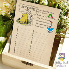 Book Themed Baby Shower Games - 10 Games BUNDLE SET