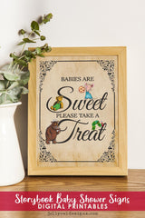Book Themed Baby Shower Party Sign - Sweet Treats - Jolly Owl Designs