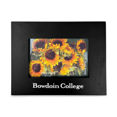 Horizontal black photo frame with 'Bowdoin College' text on a white background