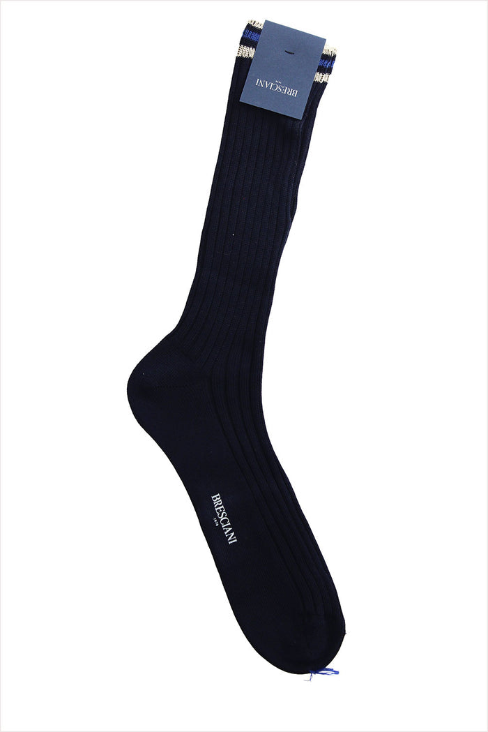 Bresciani Men's Short Cotton Socks Blue Sand