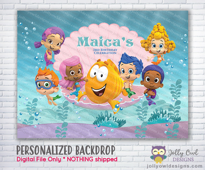 Bubble Guppies Party Backdrop