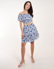 Bardot Broderie Mini Belted Dress