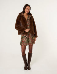 Faux Fur Hooded Jacket