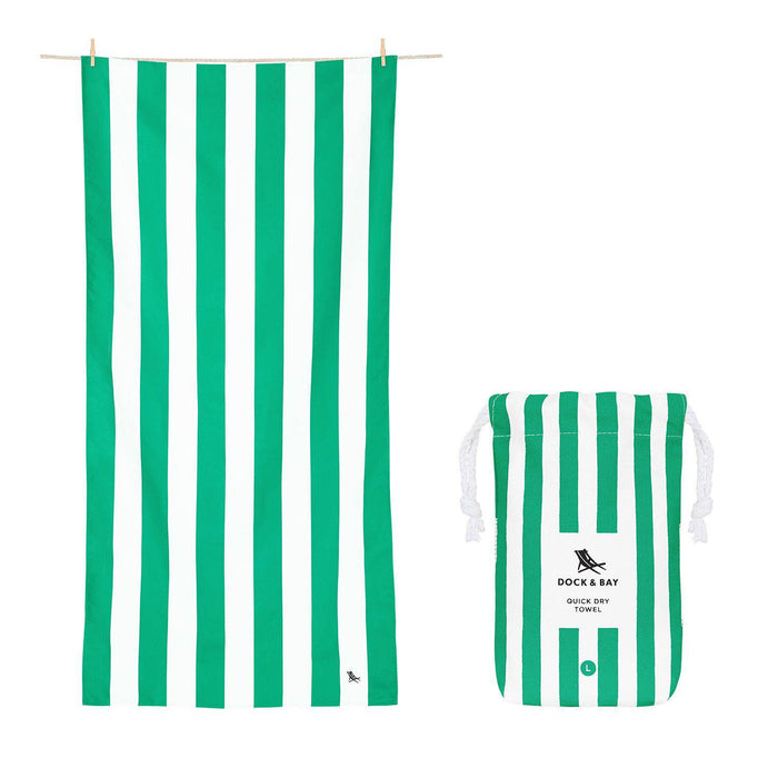 Cabana Stripe Cancun Green Beach Towel - The Preppy Bunny