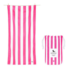 Cabana Stripe Phi Phi Pink Beach Towel - 2 sizes - The Preppy Bunny