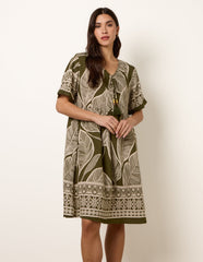 Dress With Tropical Leaf Print
