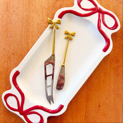 Ceramic Red Bow Platter