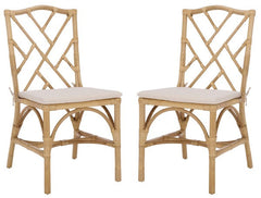 Chadale Rattan Dining Chair in Natural with Cream Cushion