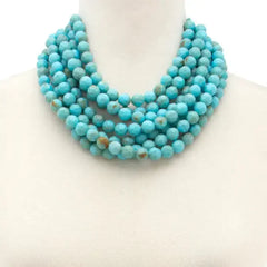 Chunky Beaded Layered Necklace-Multiple Colors