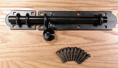 Classic Heavy Duty Slide Bolt with double eyelet & round head screws - Wild West Hardware