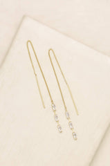 Crystal Baguette Threader Earrings